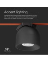 V-TAC 12W LED Магнитен Осветител Въже 38D 3000K Пясъчно Черно Тяло 3 Години Гаранция - 6