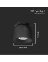 V-TAC 12W LED Магнитен Осветител Въже 38D 3000K Пясъчно Черно Тяло 3 Години Гаранция - 7