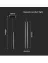 V-TAC 14W LED Магнитен Осветител Висящ 6400K Черно Тяло - 10265 - 3