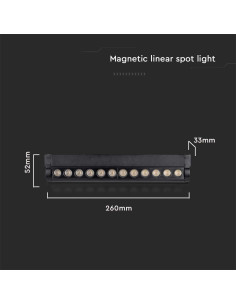 V-TAC 12W LED Магнитен Линеен Спот Регулируем 4000K Черно Тяло - 10260 - Цена | LEDs4economy 2