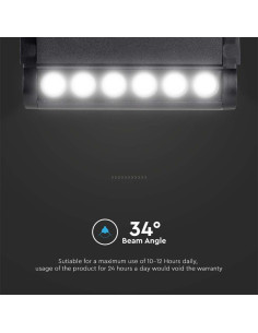 V-TAC 5W LED Магнитен Линеен Спот Регулируем 3000K Черно Тяло - 10258 - Цена | LEDs4economy 2