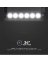 V-TAC 5W LED Магнитен Линеен Спот Регулируем 3000K Черно Тяло - 10258 - 2