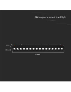 V-TAC 14W LED Магнитно Релсово SMART Тяло Черно 3 в 1 - 6884 - Цена | LEDs4economy 2