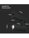 V-TAC 15W Магнитен Спот 4000K Черен 24V - 7967 - 10