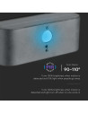 V-TAC 2.5W LED Соларна Стенна Черна PIR Сензор 3000K IP44 - 23017 - 2