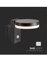 V-TAC 5.5W LED Соларна Стенна Черна PIR Сензор Кръг 3000K IP44 - 23016 - 2
