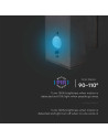 V-TAC 5.5W LED Соларна Стенна Черна PIR Сензор Кръг 3000K IP44 - 23016 - 9