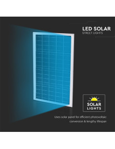 V-TAC 30W Улична Лампа Соларна Bridgelux Чип 6500K - 10227 - Цена | LEDs4economy 2