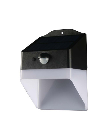 2W LED Соларна Стенна Лампа със Сензор 4000K Черно-Бяла
