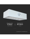 V-TAC 3W LED Соларна Стенна Лампа със Сензор 4000K+3000K Бяла - 10306 - 6