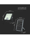 V-TAC 30W LED Соларен Прожектор LiFePo Батерия 3.7V Черен 6000K - 10311 - 10