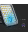 V-TAC 10W LED Соларен Прожектор LiFePo Батерия 3.7V Черен 4000K - 5