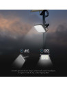 V-TAC 10W LED Соларен Прожектор LiFePo Батерия 3.7V Черен 4000K - 6