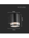 V-TAC 1W LED Соларна Стенна Лампа SMD Черно Тяло IP44 3000K - 23012 - 8
