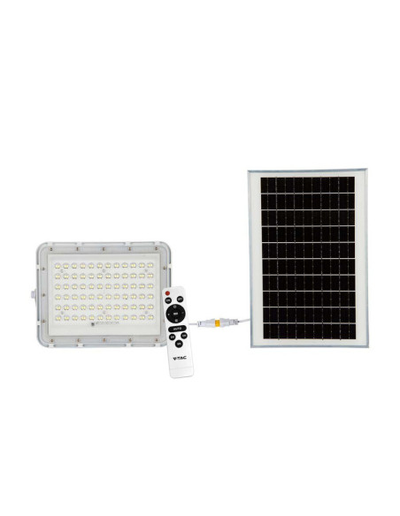 15W LED Соларен Прожектор 6400K Сменяема Батерия Бяло Тяло