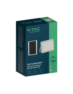 V-TAC 15W LED Соларен Прожектор 6400K Сменяема Батерия Бяло Тяло - 7843 - Цена | LEDs4economy 2