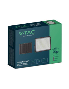 V-TAC 20W LED Соларен Прожектор 4000K Сменяема Батерия Черно Тяло - 7828 - Цена | LEDs4economy 2