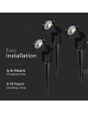 V-TAC 3x1.2W Соларно Градиснко Колче Черно Тяло IP65 - 20489 - 5