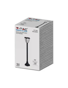 V-TAC 2W LED Соларна Лампа Със Стълб Черен Мат 3000К+6000К - 2894 - Цена | LEDs4economy 2