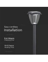 V-TAC 2W LED Соларна Лампа Със Стълб Черен Мат 3000К+6000К - 2894 - 4