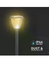 V-TAC 2W LED Соларна Лампа Със Стълб Черен Мат 3000К+6000К - 2894 - 6