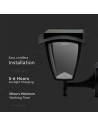 V-TAC 2W LED Соларна Стенна Лампа Черен Мат 3000К+6000К - 2892 - 4