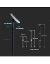 V-TAC 8W LED Соларно Градински Тяло Черно Бяло Тяло 4000K - 6669 - 10