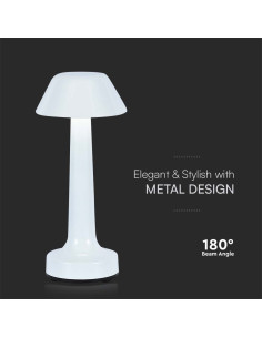 V-TAC 2W LED Настолна Лампа (D100x230) 3000-6500 Бяло Тяло - 10569 - Цена | LEDs4economy 2