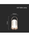 V-TAC LED Настолна Лампа 1800mAH Батерия 120x190 Бронз 3 в 1 - 7991 - 6