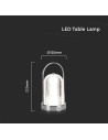 V-TAC LED Настолна Лампа 1800mAH Батерия 120x190 Хром 3000-6500 - 7990 - 7
