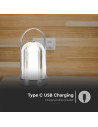 V-TAC LED Настолна Лампа 1800mAH Батерия 120x190 Хром 3000-6500 - 7990 - 8