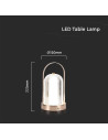 V-TAC LED Настолна Лампа 1800mAH Батерия 120x190 Злато 3000-6500 - 7989 - 8