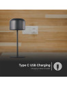 V-TAC LED Настолна Лампа 2200mAH Батерия D86*H210mm Бяло Черно IP54 3000-6500K - 10450 - 8