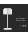 V-TAC LED Настолна Лампа 2200mAH Батерия D86*H210mm Бяло Тяло IP54 3000-6500K - 10449 - 2