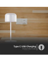 V-TAC LED Настолна Лампа 2200mAH Батерия D86*H210mm Бяло Тяло IP54 3000-6500K - 10449 - 5