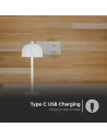 V-TAC LED Настолна Лампа 1800mAh Батерия 115x300 3000-6500 Бяло Тяло - 7986 - 4