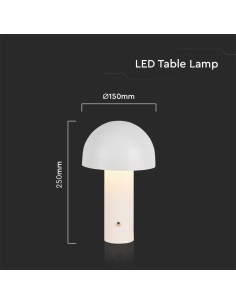 V-TAC LED Настолна Лампа 1800mAh Батерия 150x250 3000-6500 Бяло Тяло - 7899 - Цена | LEDs4economy 2