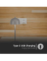 V-TAC LED Настолна Лампа 1800mAh Батерия 115x300 3000-6500 Сиво Тяло - 7987 - 4
