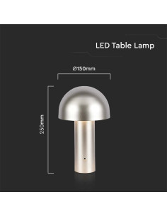 V-TAC LED Настолна Лампа 1800mAh Батерия 150x250 3000-6500 Шампанско Тяло - 7937 - Цена | LEDs4economy 2