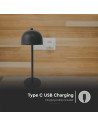V-TAC LED Настолна Лампа 1800mAh Батерия 115x300 3000-6500 Черно Тяло - 7985 - 4
