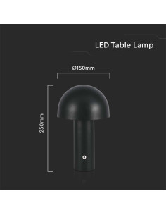 V-TAC LED Настолна Лампа 1800mAh Батерия 150x250 3000-6500 Черно Тяло - 7898 - Цена | LEDs4economy 2