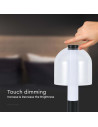 V-TAC LED Настолна Лампа 1800mAh Батерия 140x 300 3000-6500 Черно + Прозрачно Стъклено Тяло - 7988 - 4