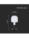 V-TAC LED Настолна Лампа 1800mAh Батерия 140x 300 3000-6500 Черно + Прозрачно Стъклено Тяло - 7988 - 5