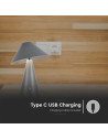 V-TAC LED Настолна Лампа 1800mAh Батерия 180 x 240 3000-6500 Сиво Тяло - 7949 - 7
