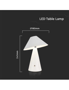 V-TAC LED Настолна Лампа 1800mAh Батерия 180 x 240 3000-6500 Бяло Тяло - 7948 - Цена | LEDs4economy 2