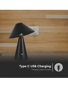 V-TAC LED Настолна Лампа 1800mAh Батерия 180 x 240 3000-6500 Черно Тяло - 7947 - Цена | LEDs4economy 2