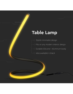 V-TAC 12W LED Настолна Лампа Извита Кабел - Ключ 3000К Черна - 2140311 - Цена | LEDs4economy 2