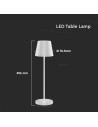V-TAC 2W LED Настолна Лампа 4400mA Батерия Бяло Тяло IP54 3000 - 7651 - 7