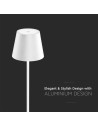 V-TAC 2W LED Настолна Лампа 4400mA Батерия Бяло Тяло IP54 3000 - 7651 - 12