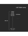 V-TAC 2W LED Настолна Лампа 4400mA Батерия Черно Тяло IP54 3000 - 6